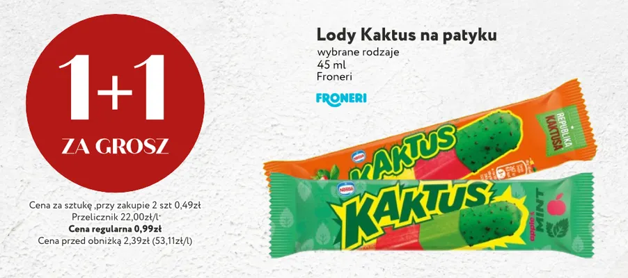 Lody Kaktus na patyku promocja w Market Point