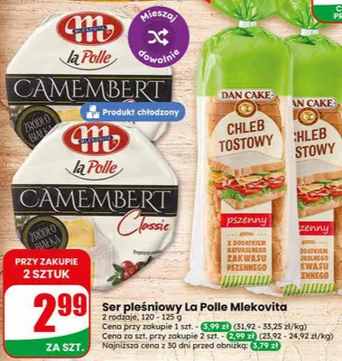 Chleb tostowy pszenny Dan Cake promocja w Dino