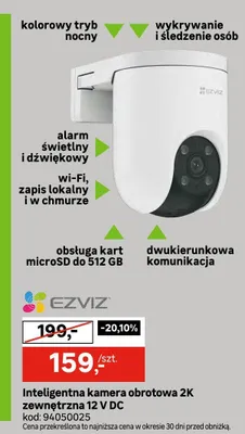 Inteligentna kamera obrotowa 2K zewnętrzna EZVIZ promocja w Leroy Merlin