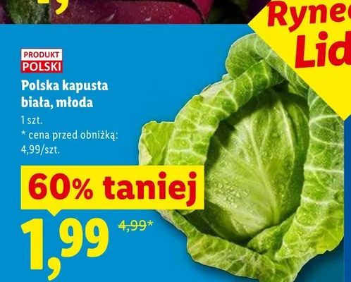 Kapusta biała młoda polska promocja w Lidl