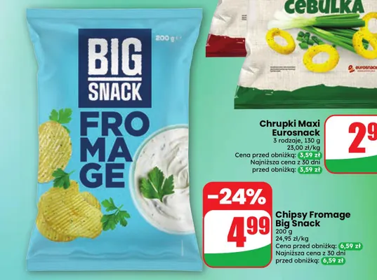 Chipsy Fromage Big Snack promocja w Dino