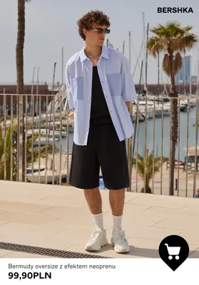 Bermudy oversize z efektem neoprenu Bershka promocja w Bershka