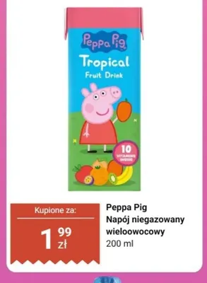 Napój niegazowany wieloowocowy Peppa Pig promocja w Dino