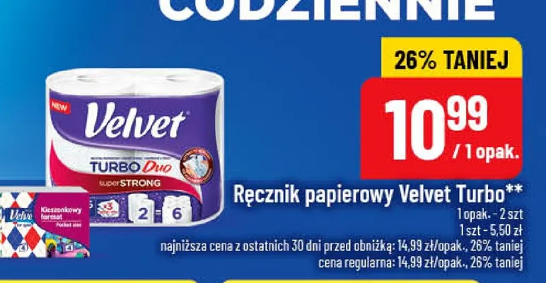 Ręcznik papierowy Velvet Turbo promocja w POLOmarket