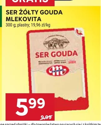 Ser żółty gouda w plastrach Mlekovita promocja w Stokrotka