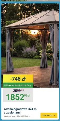 Altana ogrodowa 3x4m z zasłonami promocja w ERLI