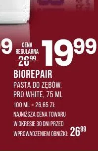 Pasta do zębów Biorepair Pro White promocja w Drogerie Natura