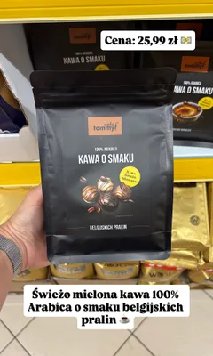 Kawa mielona Tommy Cafe o smaku belgijskich pralin promocja w Dino