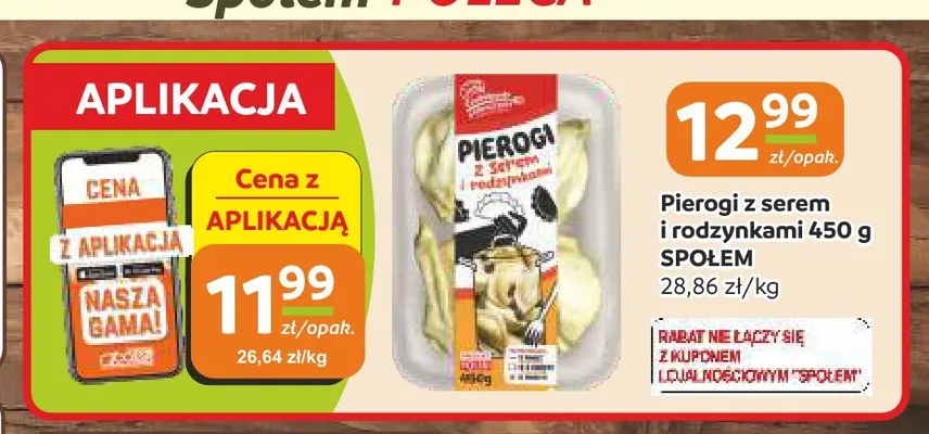 Pierogi z serem i rodzynkami Społem promocja w Społem Częstochowa