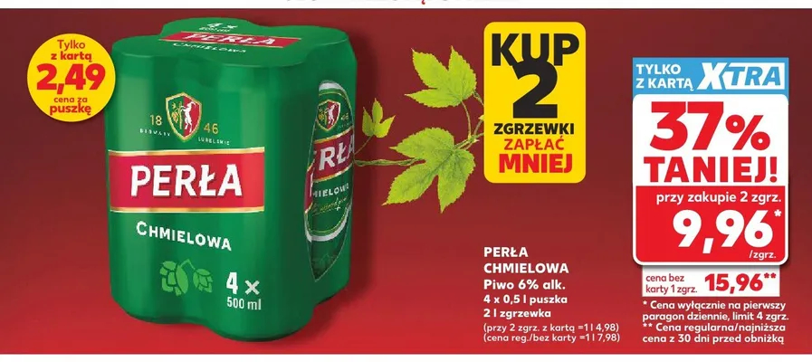 Piwo Perła Chmielowa 4-pak promocja w Kaufland