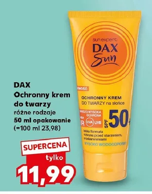 Ochronny krem do twarzy różne rodzaje SPF 50 promocja w Kaufland