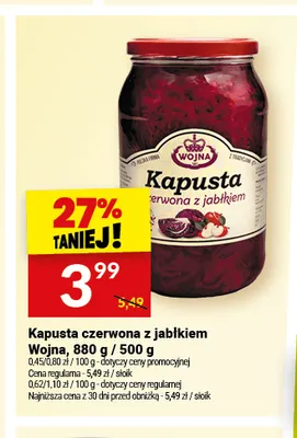 Kapusta czerwona z jabłkiem Wojna promocja w Twój Market
