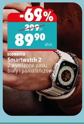 Smartwatch 2 Ecowatch 2 wymienne paski biały pomarańczowy promocja w Biedronka