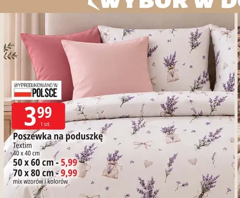 Poszewka na poduszkę Textim 40x40 cm promocja w Leclerc