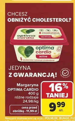 Margaryna Optima Cardio active promocja w Carrefour