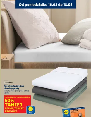 Prześcieradła dżersejowe z bawełną z gumką promocja w Lidl