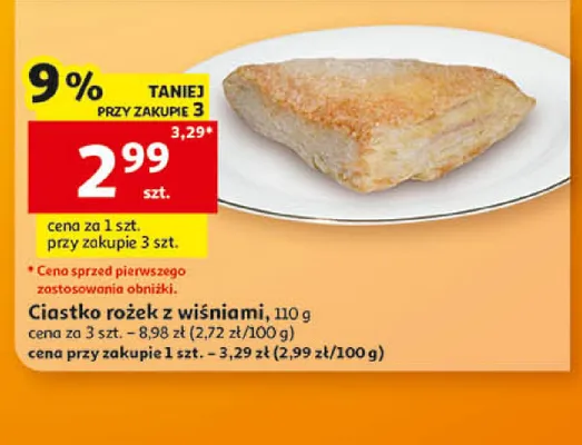 Ciastko rożek z wiśniami promocja w Auchan