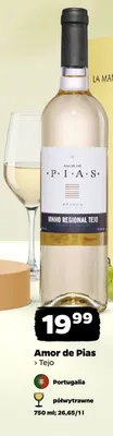 Wino białe Amor de Pias Tejo półwytrawne promocja w Netto