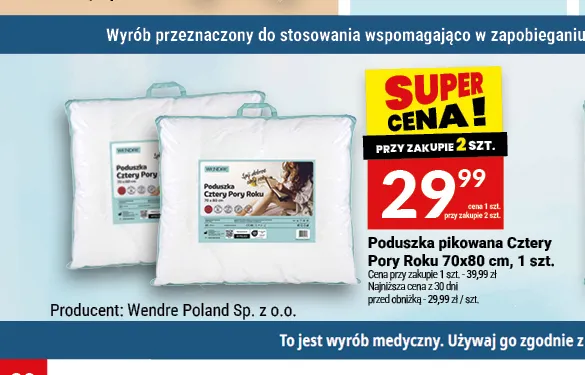 Poduszka pikowana Cztery Pory Roku 70x80 cm Wendre promocja w Twój Market