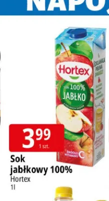 Sok jabłkowy 100% Hortex promocja w Leclerc