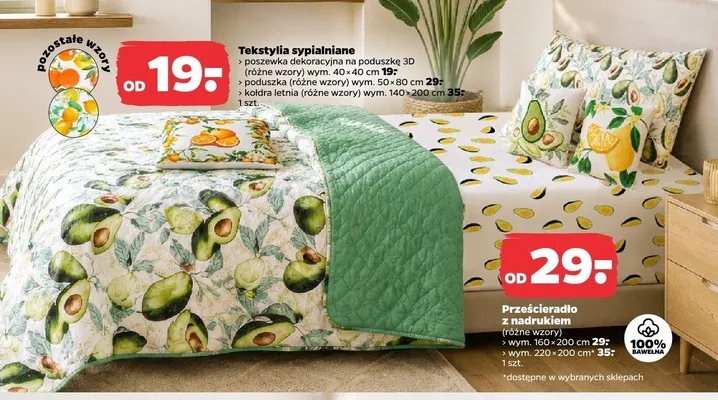 Prześcieradło z nadrukiem 160x200 cm promocja w Netto