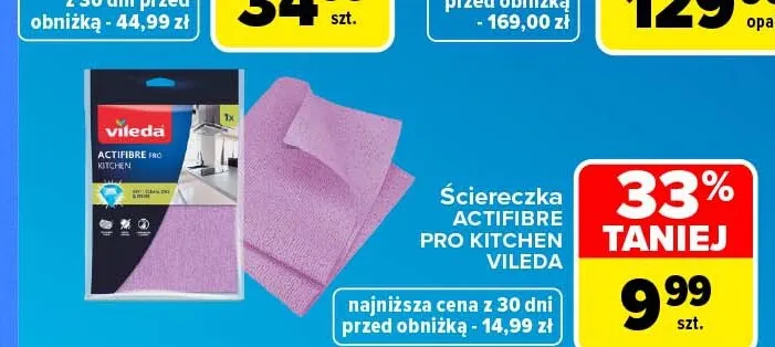 Ściereczka Actifibre Pro Kitchen Vileda promocja w Carrefour