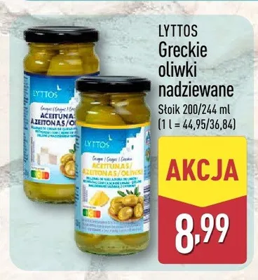 Greckie oliwki nadziewane Lyttos 200 ml promocja w Aldi