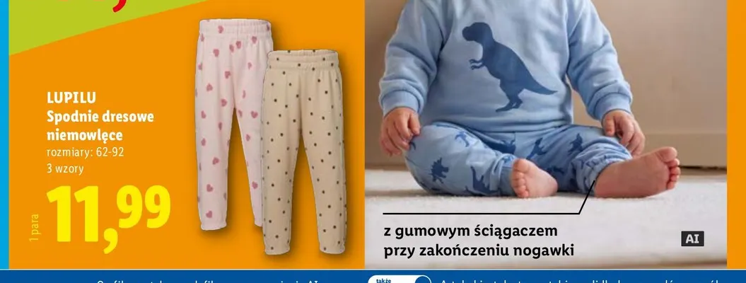 Spodnie dresowe niemowlęce Lupilu promocja w Lidl