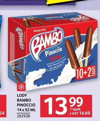 Lody Bambo Pinoccio 14-pak promocja w Selgros
