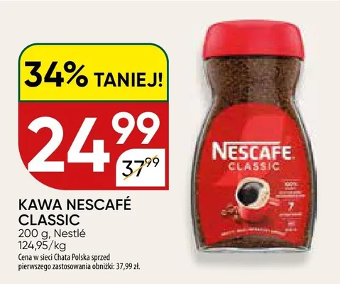 Kawa rozpuszczalna Nescafe Classic promocja w Chata Polska