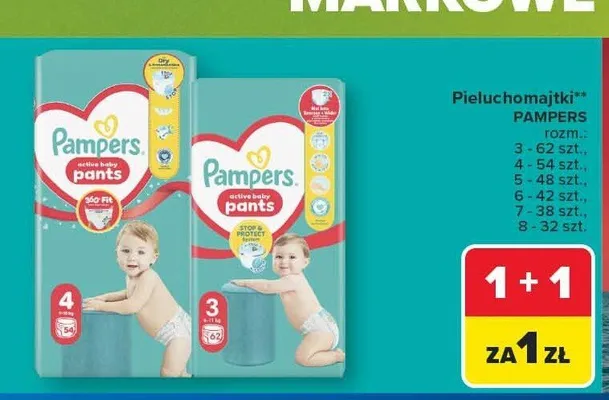 Pieluchomajtki Pampers Pants promocja w Carrefour