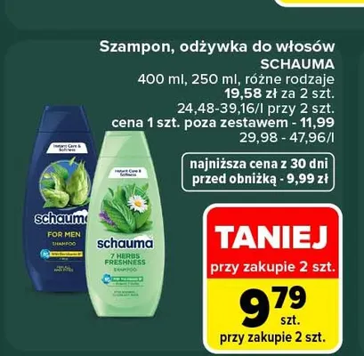 Szampon do włosów Schauma For Men promocja w Carrefour