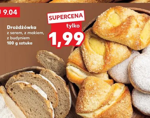 Drożdżówka z serem, z makiem, z budyniem promocja w Kaufland
