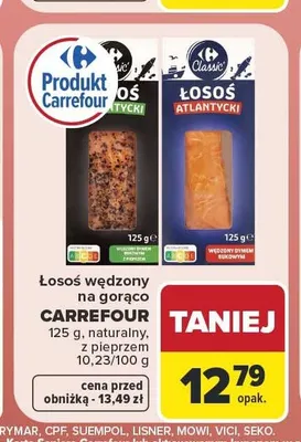 Łosoś wędzony na gorąco Carrefour naturalny promocja w Carrefour