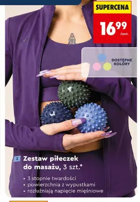 Zestaw piłeczek do masażu 3 szt. Biedronka promocja w Biedronka