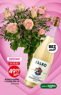 Bukiet kwiatów + wino Sparkling Chardonnay promocja w Żabka