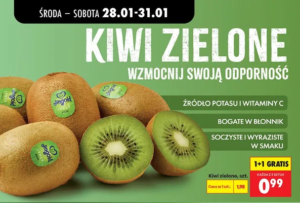 Kiwi zielone Jingold promocja w Biedronka