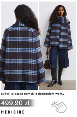 Krótki płaszcz damski z dodatkiem wełny Medicine promocja w Medicine