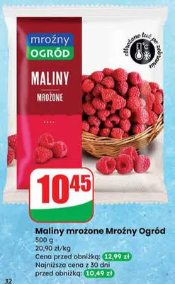 Maliny mrożone promocja w Dino