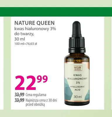 Kwas hialuronowy 3% do twarzy Nature Queen promocja w Hebe