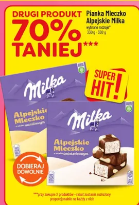 Pianka Mleczko Alpejskie Milka o smaku waniliowym promocja w POLOmarket