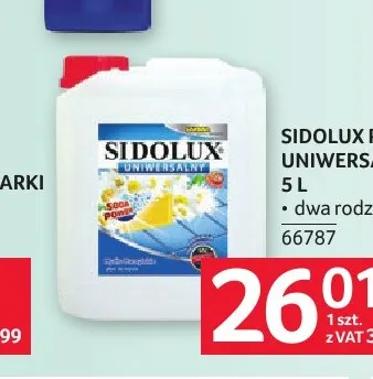 Płyn uniwersalny Sidolux promocja w Selgros