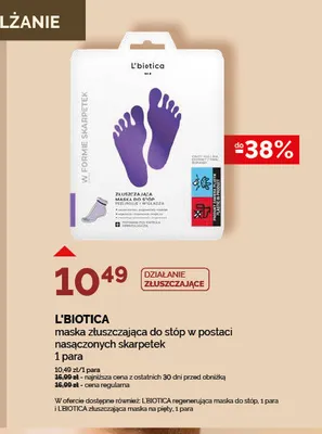 Maska złuszczająca do stóp L'biotica w postaci nasączonych skarpetek promocja w Ziko Dermo