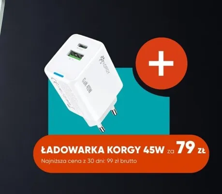 Ładowarka sieciowa Korgy 45W promocja w Max Elektro