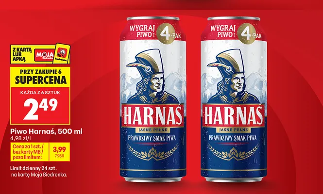 Piwo Harnaś promocja w Biedronka
