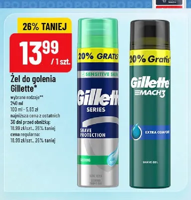 Żel do golenia Gillette Mach3 Extra Comfort promocja w POLOmarket