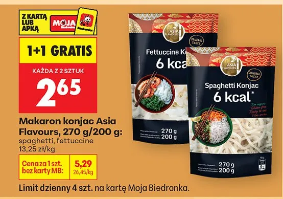 Makaron konjac spaghetti promocja w Biedronka