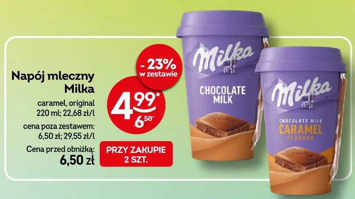 Napój mleczny Milka caramel promocja w Żabka