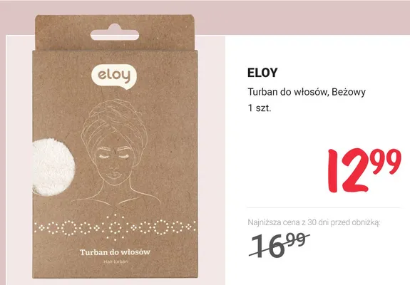 Turban do włosów, beżowy promocja w Rossmann