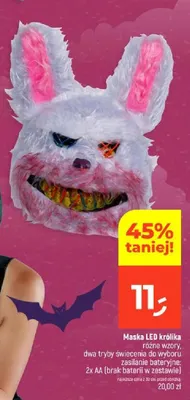 Maska LED królika promocja w Dealz